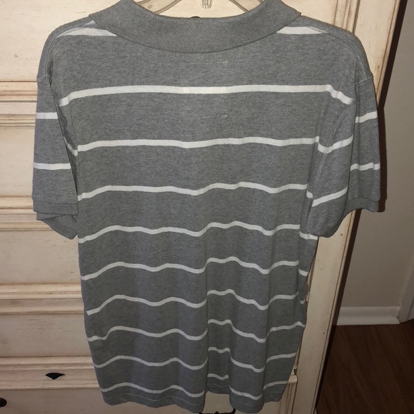 Grey and white striped polo (NWT) - Picture 3 of 3